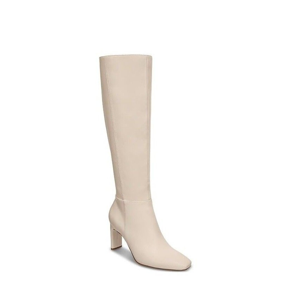 Alfani Womens 8.5 M Bone Leather Tristanne High Heel Dress Boots DISPLAY OZ4